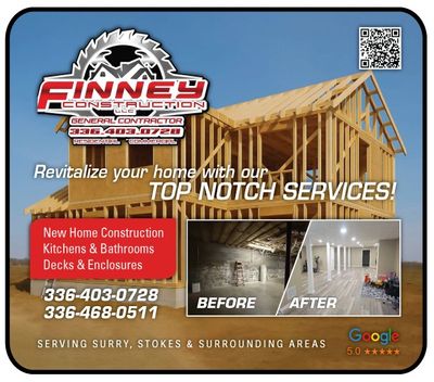 Finney Construction in King NC new homes and remodeling