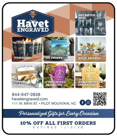 Havet Engraving Mount Airy, Pilot Mountain, Elkin, and surrounding areas  exclusive coupons 