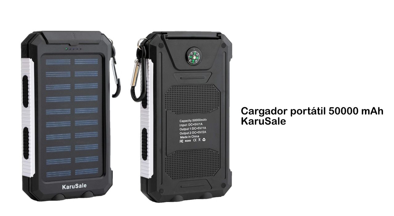 Cargador solar Portatil De Bateria 2.USB Dual Para Celulares table etc  50000mah