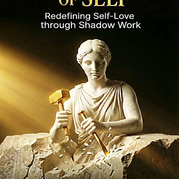 A statue sculpting itself, symbolizing self-transformation and self-love.