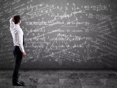  An individual analyzing multivariable calculus to derive qualitative methodological solutions.