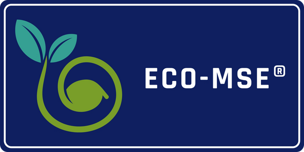 ECO-MSE logo with a green seedling and blue leaves on a navy background.