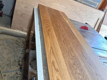 Full floating white oak countertop 