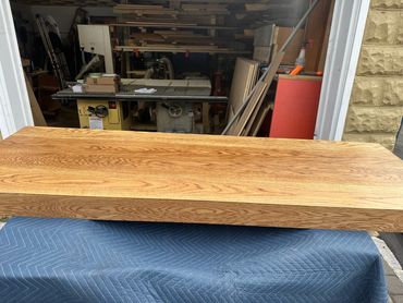 Full floating white oak countertop 
