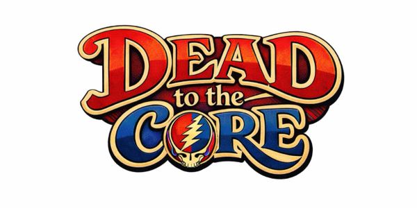 Logo with text 'Dead to the Core' featuring a colorful skull design.