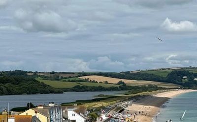 Torcross village and Slapton Sands from the air, South Devon