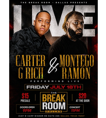 Live performance by Carter G Rich and Montego Ramon in Dallas.