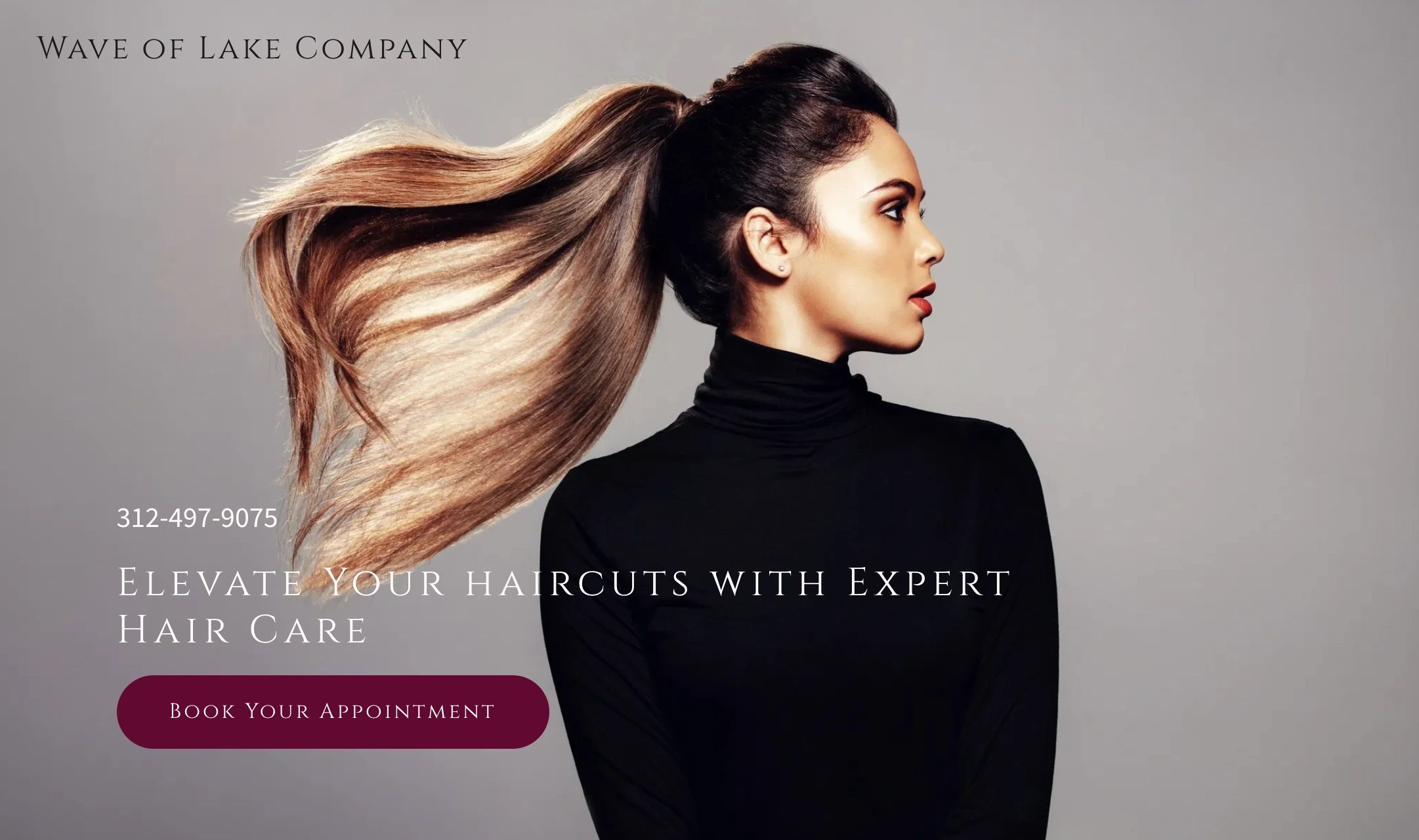 Beautiful woman in black turtle neck