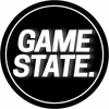 Logo with 'Game State' text in white on black circle.