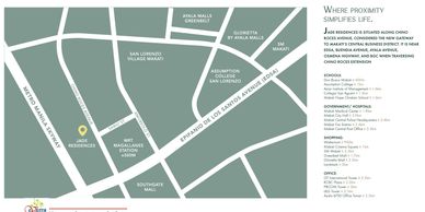 Jade Residences Vicinity Map in Makati City