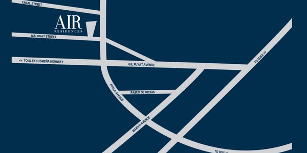 Vicinity map of Air Residences in Makati City near Ayala Avenue and Sen. Gil Puyat (formerly Buendia)