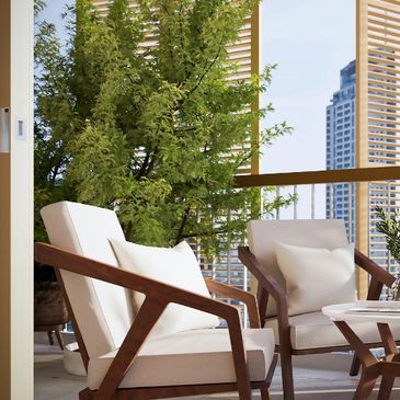 Chairs in a balcony