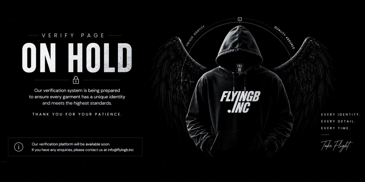 On hold verification page with hooded figure and angel wings.