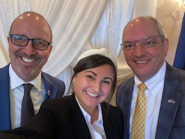 Mia Ditta with Louisiana Governor John Bel Edwards and Louisiana Representative Joseph Marino