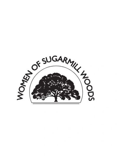 Logo with a tree and text 'Women of Sugarmill Woods'.