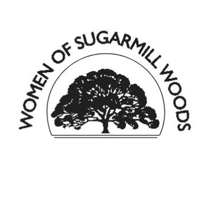 Logo with a tree and text 'Women of Sugarmill Woods'.