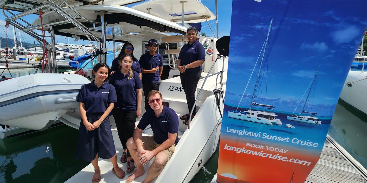 Langkawi Cruise team group photo on Izan Langkawi Private Yacht