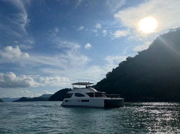 Lady Alia Langkawi Luxurious Private Yacht Cruising Along Langkawi Coastline.
