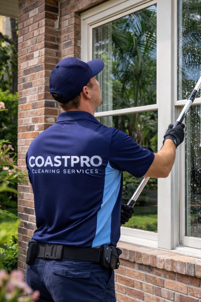 Coast Pro technician cleaning a Buderim home exterior, Sunshine Coast