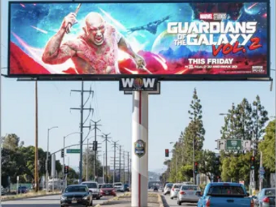 Digital billboard on busy street in Miami