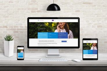 DC Medical Billing responsive web site design on computer, smart phone and tablet display. 