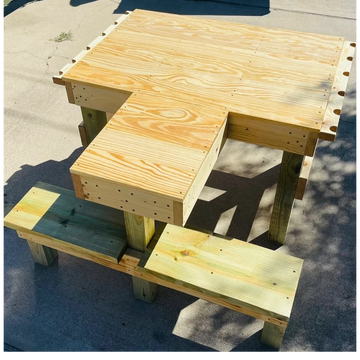 Shooting bench with rifle rests