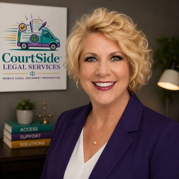 Professional woman smiling in business attire.