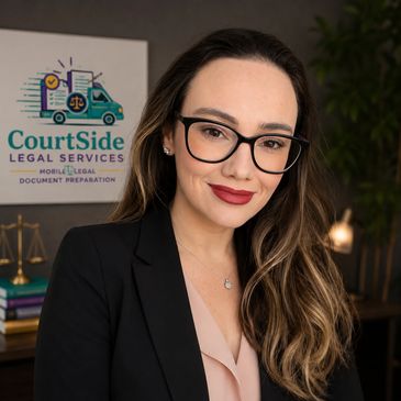 Professional woman with glasses in an office setting.