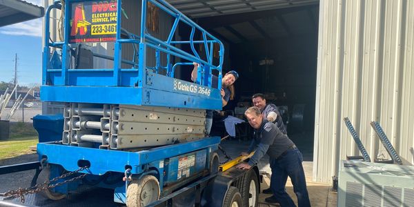 Scissor lift for electrical work in Lafayette, LA