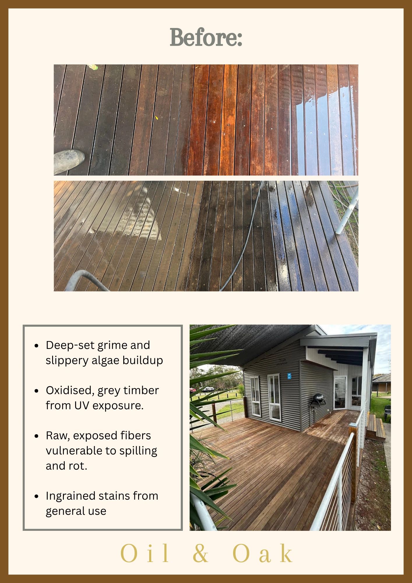 power washing decks to get grime and dirt off