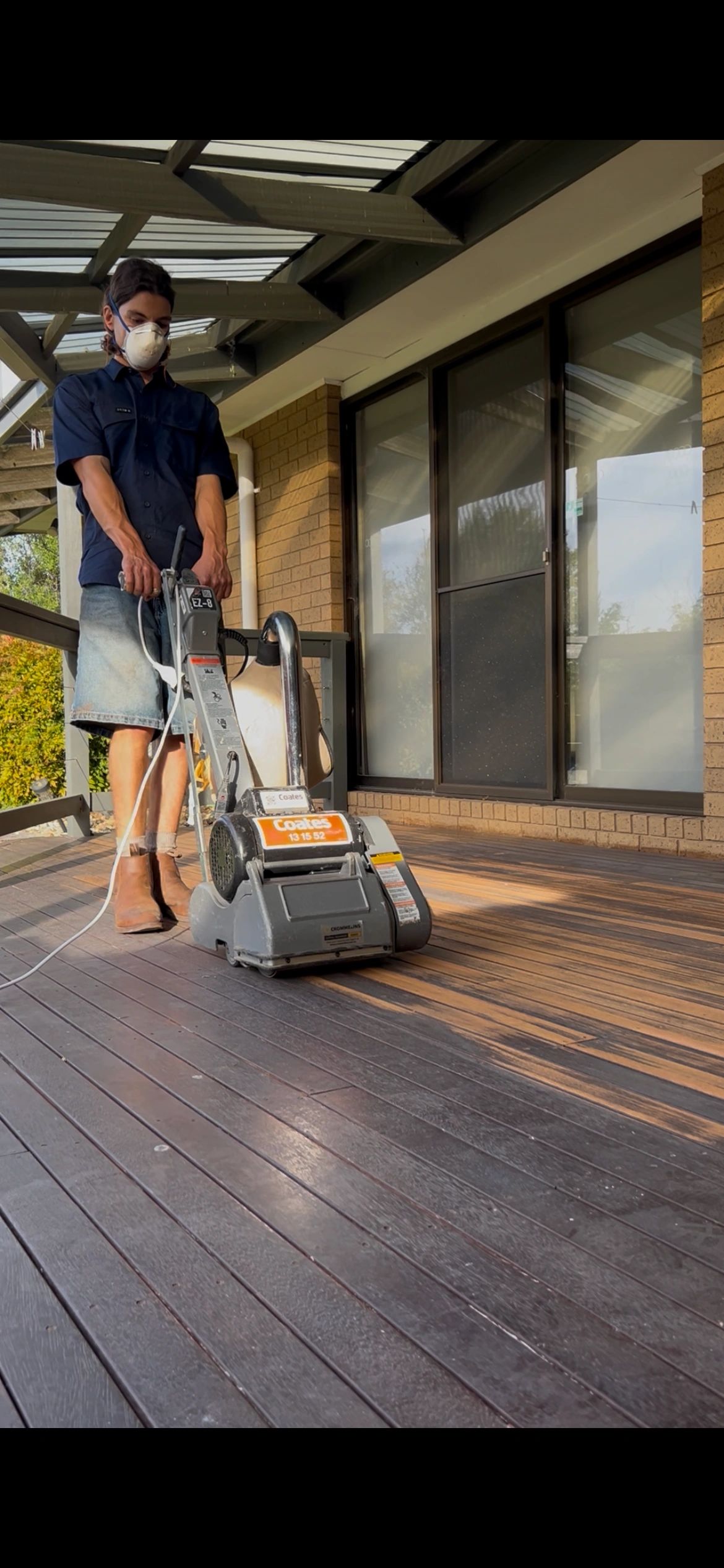 industrial floor sanding for a deck restoration in Portland
