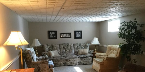 This photo shows the "after" showcasing as we call it.  It is so much brighter and more welcoming.