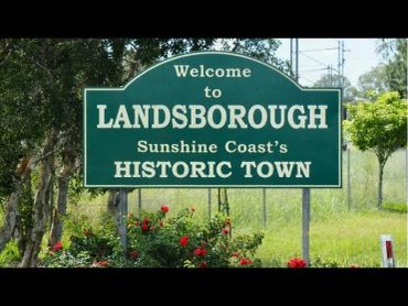 Welcome sign for Landsborough, a historic town on Sunshine Coast.