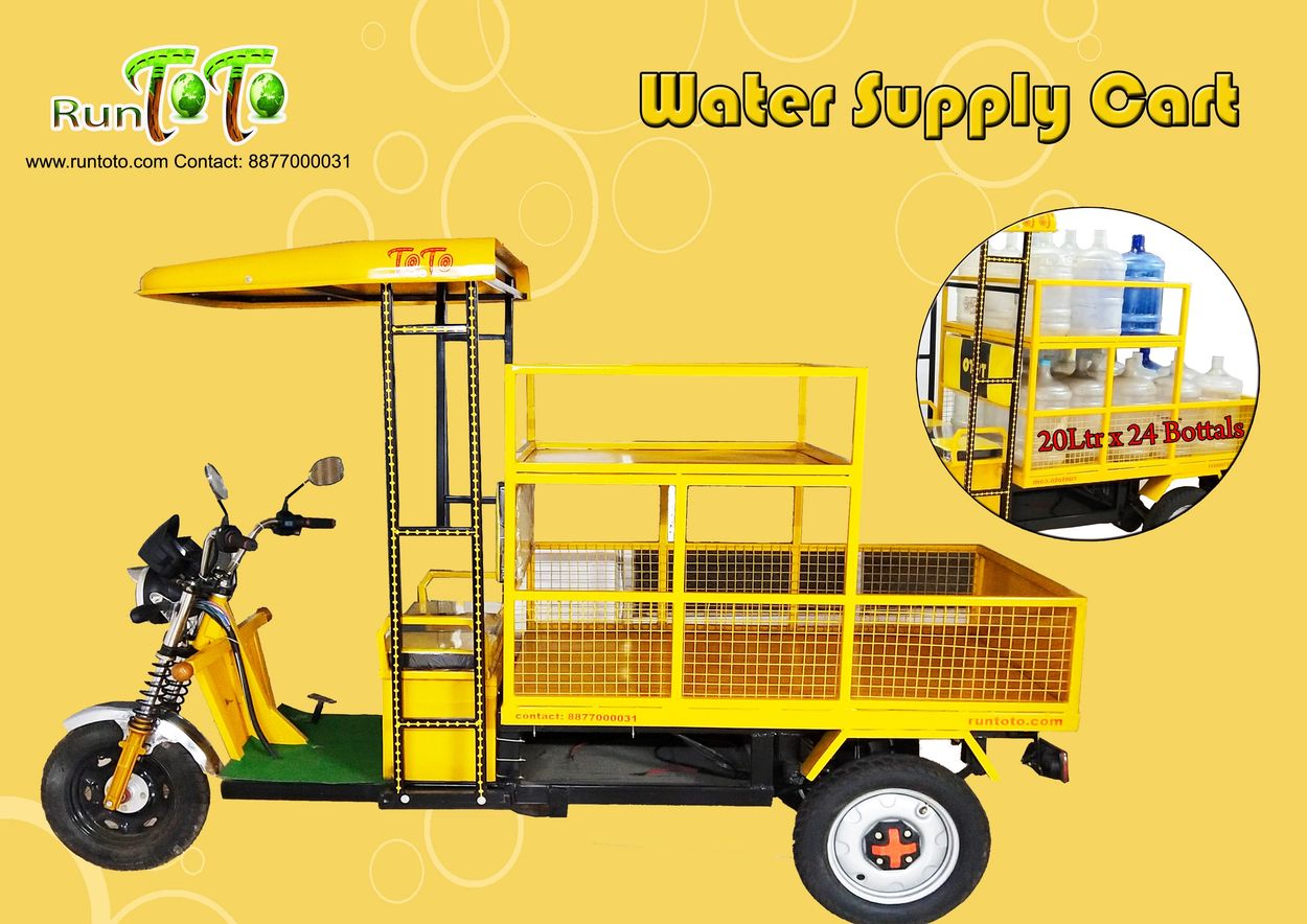 Run Toto E Rickshaw Battery Water Supply Cart 