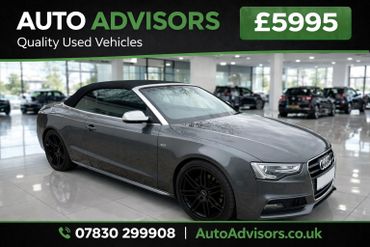 Sleek grey Audi convertible on sale for £5995 at Auto Advisors showroom.