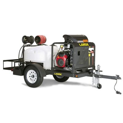 Trailer mounted pressure washing system
