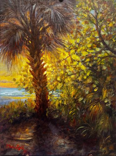 Lido Beach Radiance  12" x 9" Acrylic on panel.