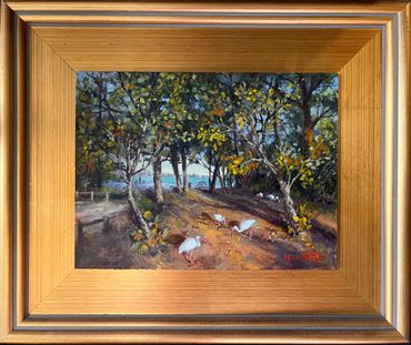 South Lido Ibis 6"x8" Acrylic on panel.