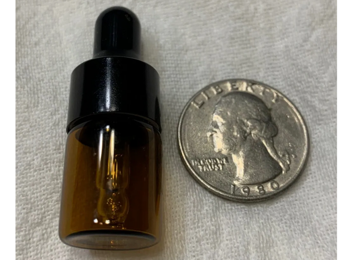 Small Amber Vial with Black Dropper