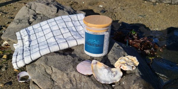 artisan sea salt from strait salt on the beach