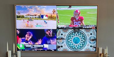 We mount your TV and install a recessed power outlet behind it for a clean, awesome tv mounting 