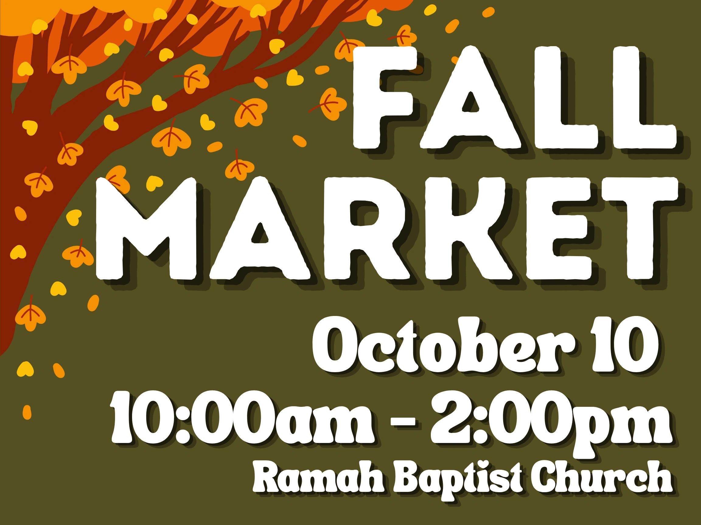 Fall Market event details at Ramah Baptist Church.