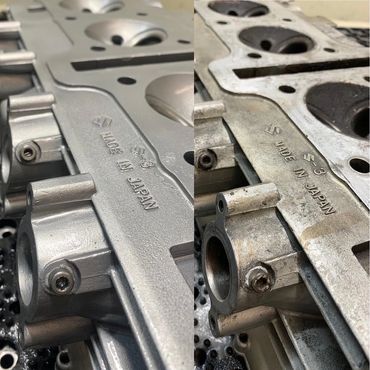 Suzuki GS1000 cylinder head before & after