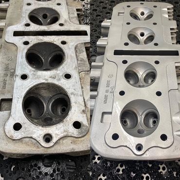 Suzuki GS1000 cylinder head before & after