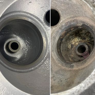 Suzuki GS1000 cylinder head before & after