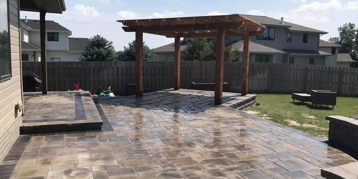 paver patio with pergola.