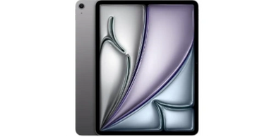 A sleek tablet with a modern abstract screen design and metallic back.