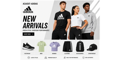 Adidas new arrivals featuring apparel and footwear.