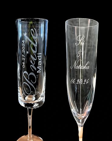 champagne glass engraving