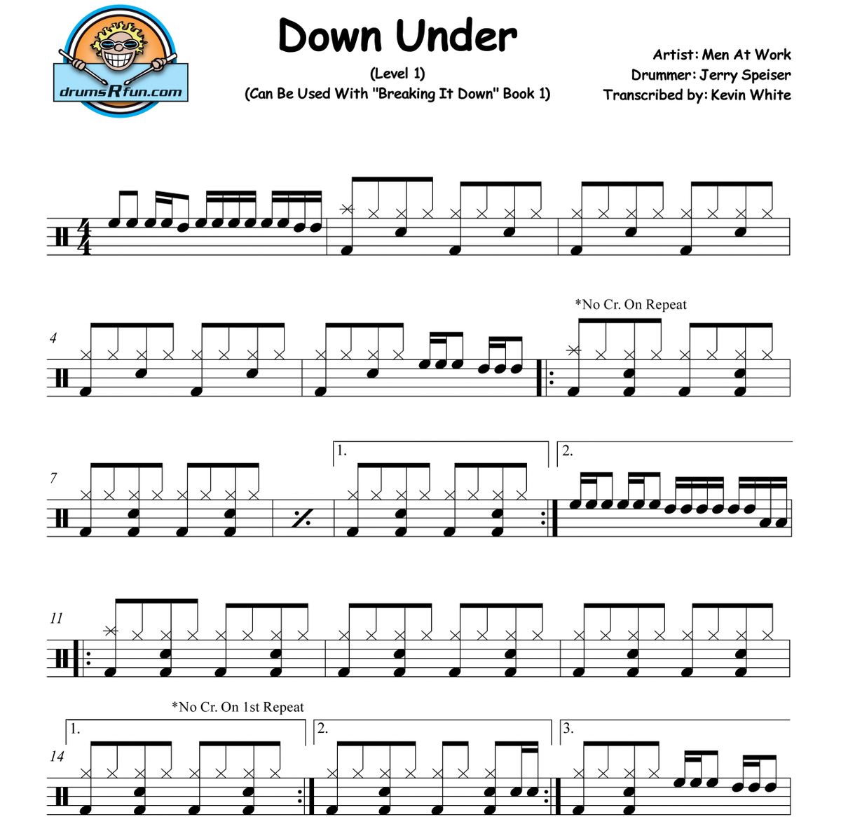 AJR, 100 Bad Days Drum Transcription Level 1